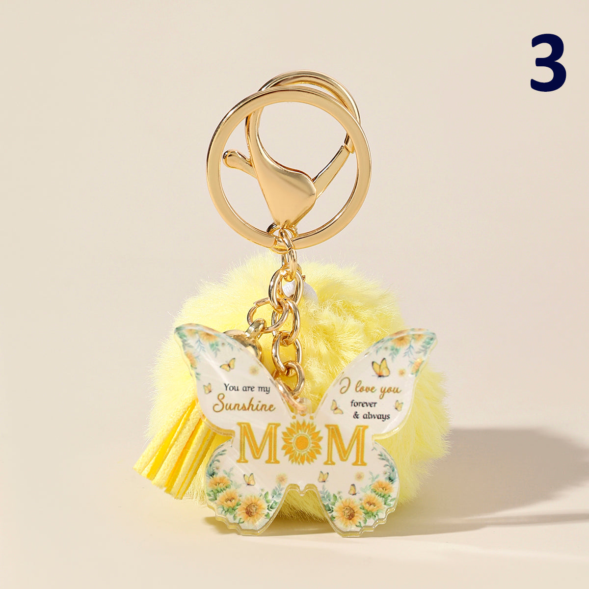 Elegant MAMA Butterfly Arylic Keychain, pack of 2