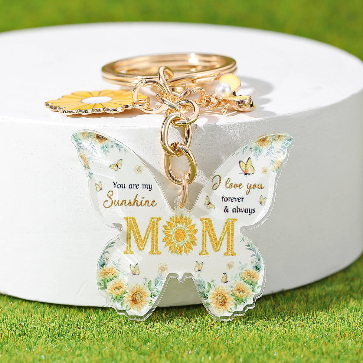 Elegant MAMA Butterfly Arylic Keychain, pack of 2