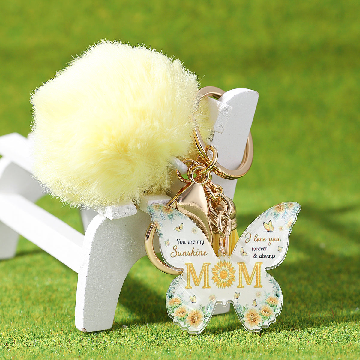 Elegant MAMA Butterfly Arylic Keychain, pack of 2