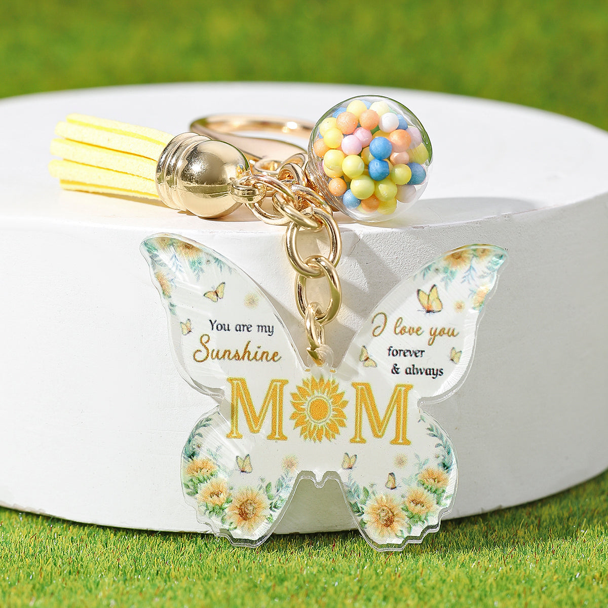 Elegant MAMA Butterfly Arylic Keychain, pack of 2