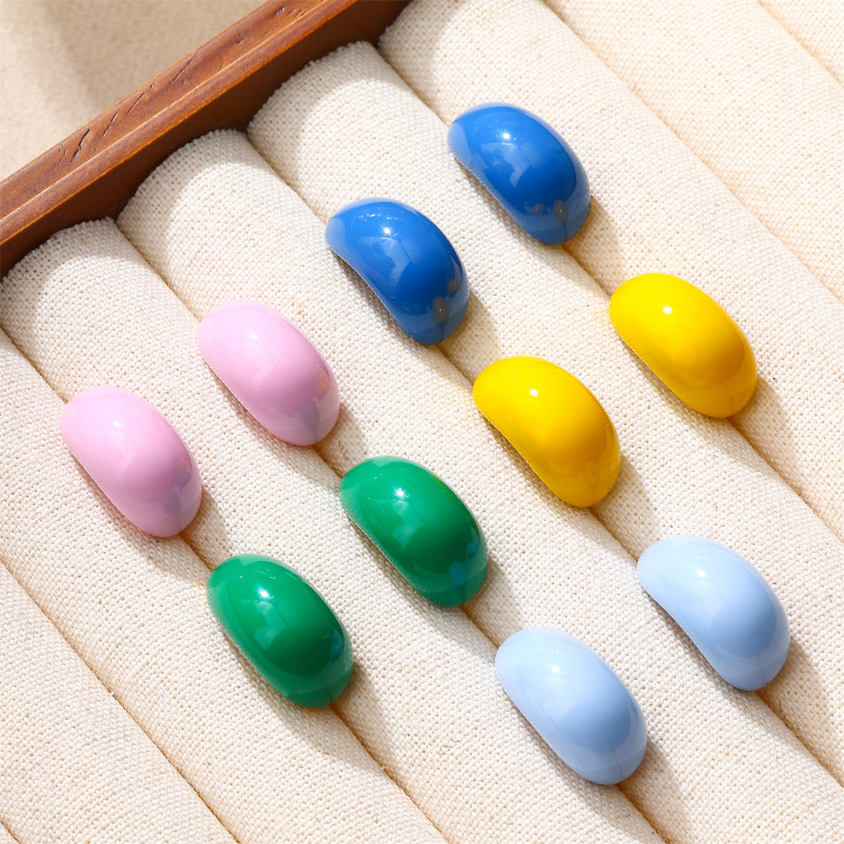 Cute Solid Color Plating 304 Stainless Steel 18K Gold Plated Ear Studs