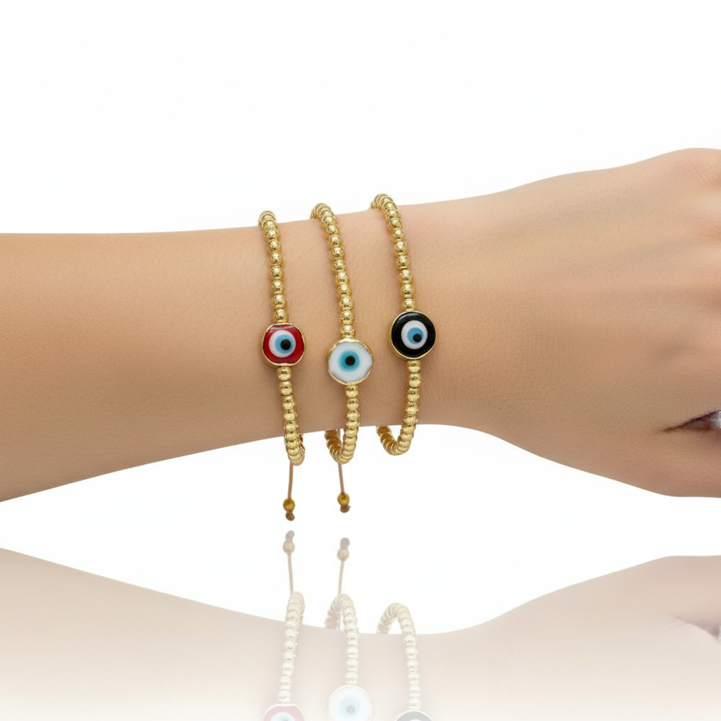 Βραχιόλι με αιματίτη και στρογγυλό μάτι