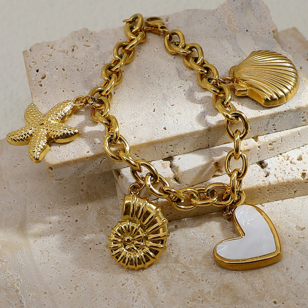 Multi Charms Beach 304 Stainless Steel Bracelet