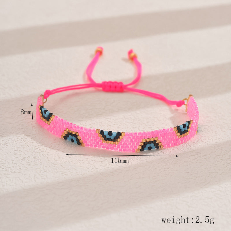 Retro Classic Style Hexagram Heart Shape Flower Glass Beaded Chain String Bracelets