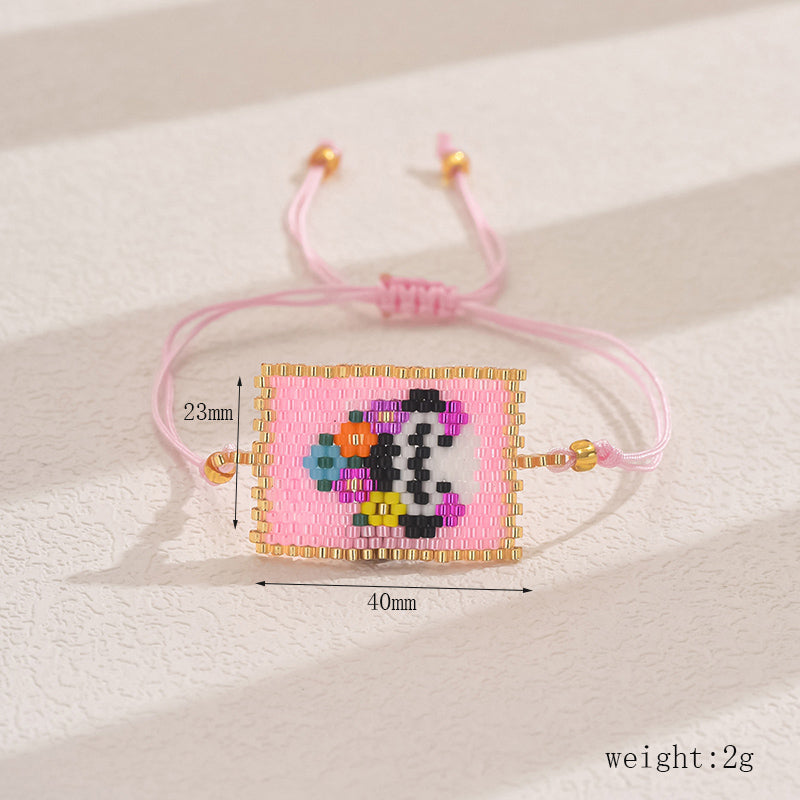Retro Classic Style Hexagram Heart Shape Flower Glass Beaded Chain String Bracelets