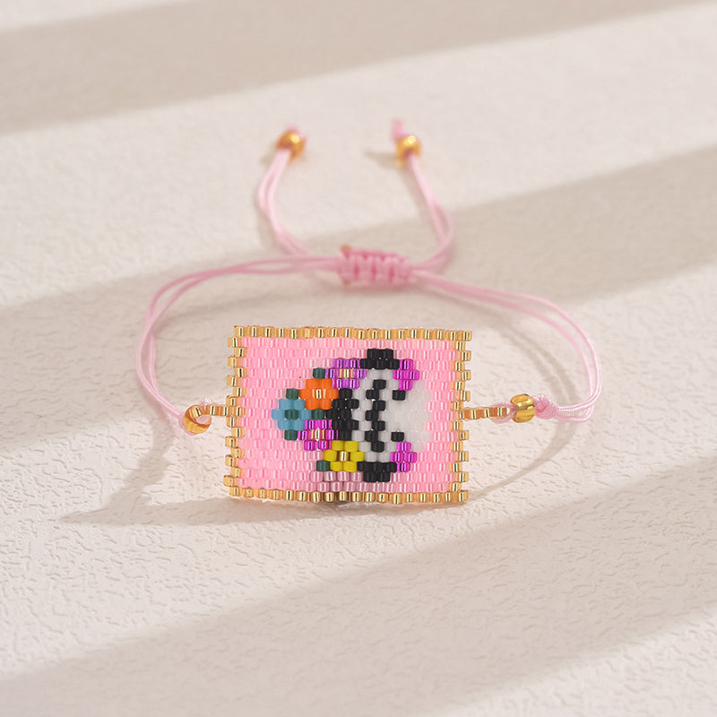 Retro Classic Style Hexagram Heart Shape Flower Glass Beaded Chain String Bracelets
