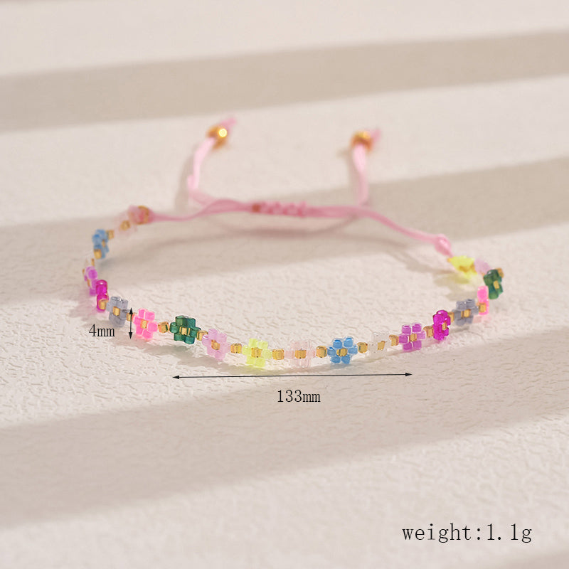 Retro Classic Style Hexagram Heart Shape Flower Glass Beaded Chain String Bracelets
