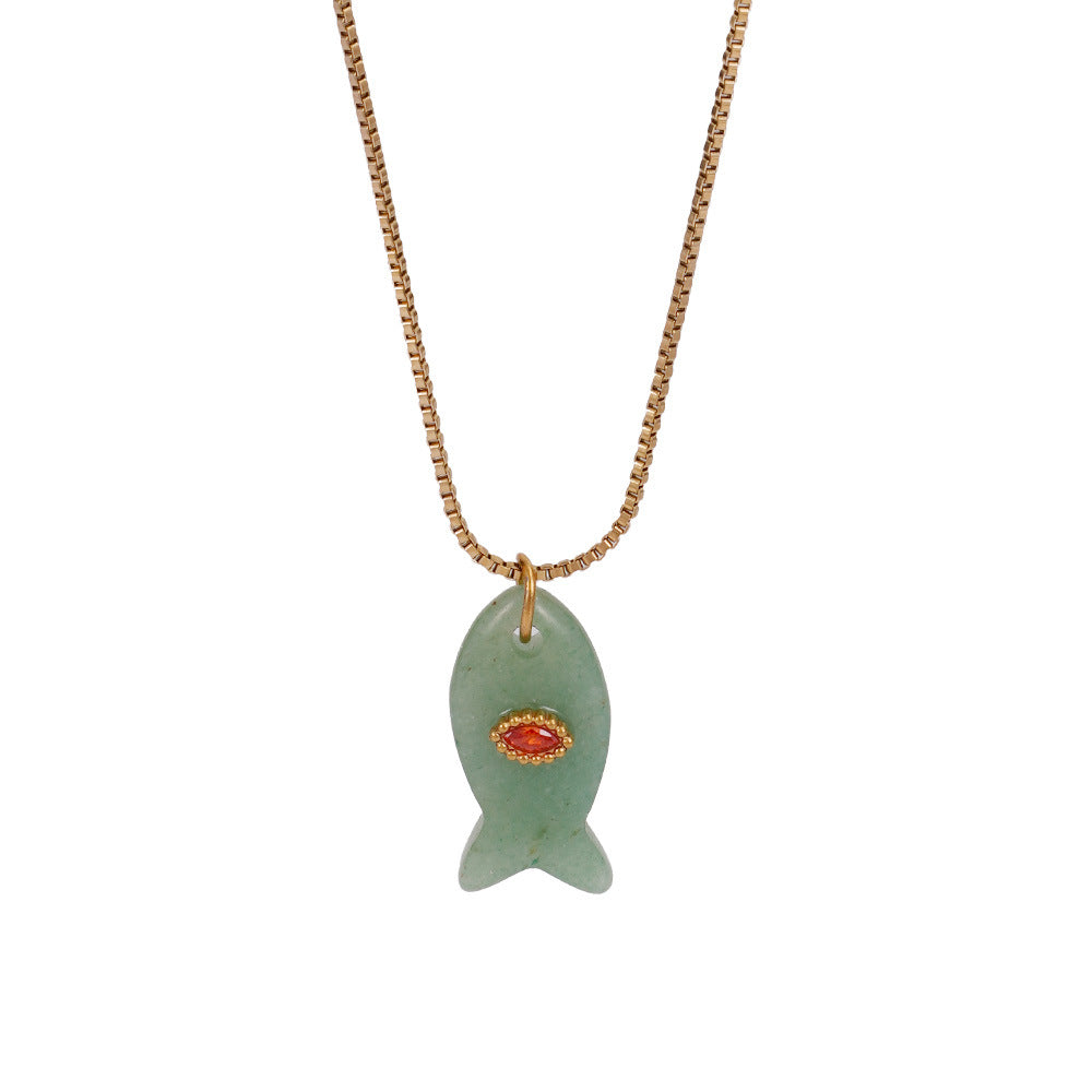 Cute Fish 304 Stainless Steel Plating Pendant Necklace
