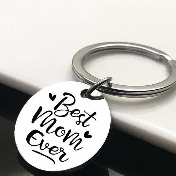 Modern Style Letter Heart Shape 201 Stainless Steel Mother'S Day Unisex Keychain