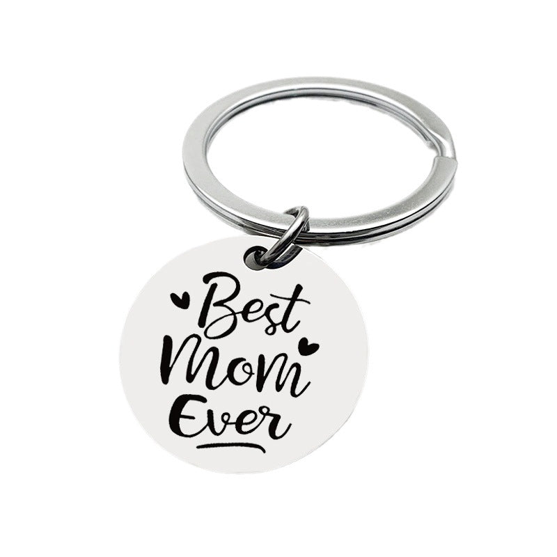 Modern Style Letter Heart Shape 201 Stainless Steel Mother'S Day Unisex Keychain