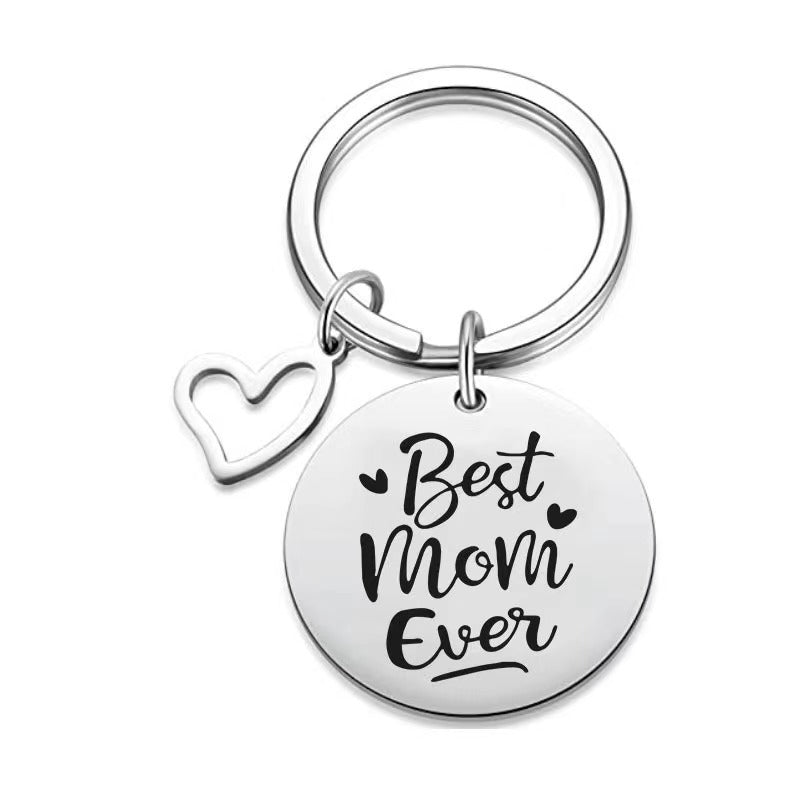 Modern Style Letter Heart Shape 201 Stainless Steel Mother'S Day Unisex Keychain