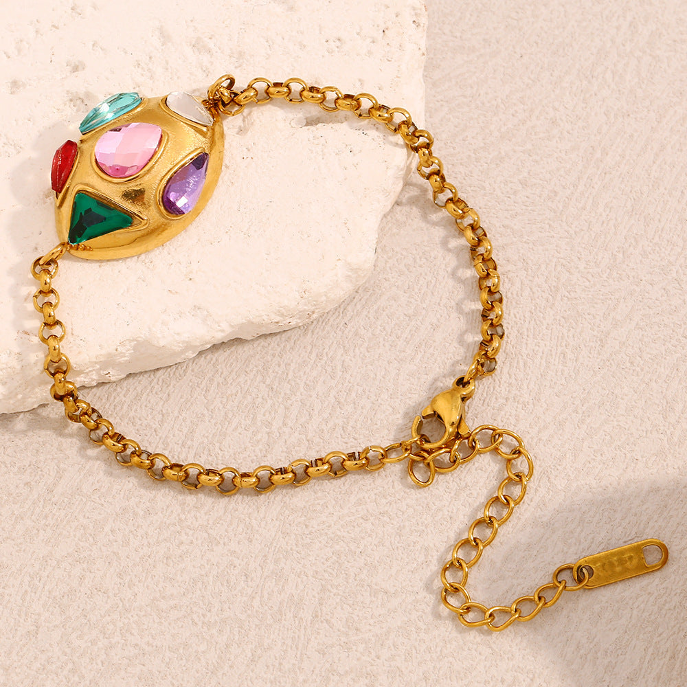 Water Droplets 304 Stainless Steel Zircon Bracelet