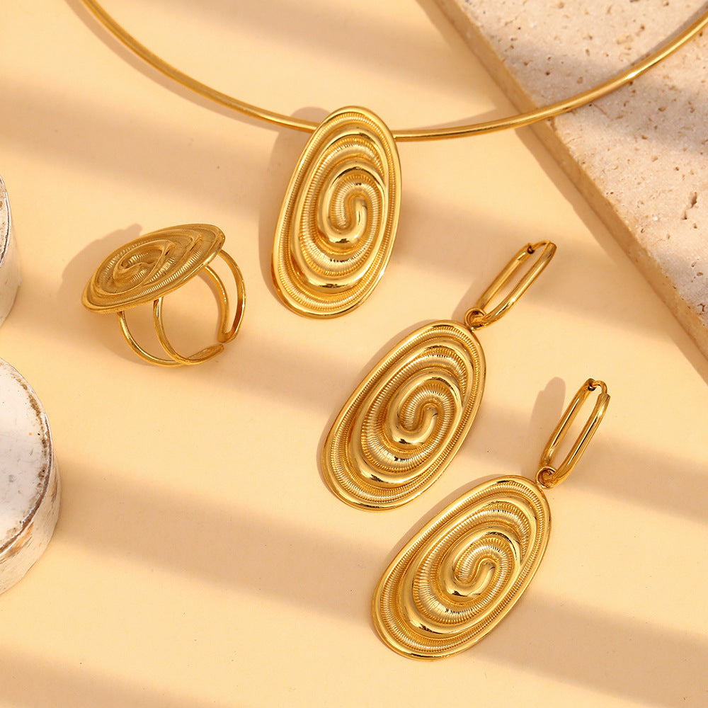Vacation Classic Style Solid Color 304 Stainless Steel Plating Rings Earrings Necklace