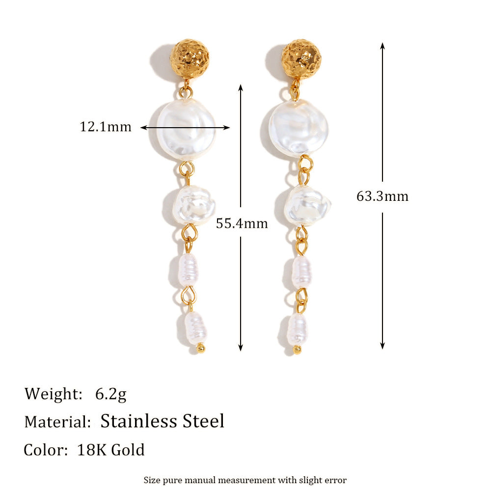 Vacation Classic Style Round Plating 304 Stainless Steel 18K Gold Plated Drop Earrings