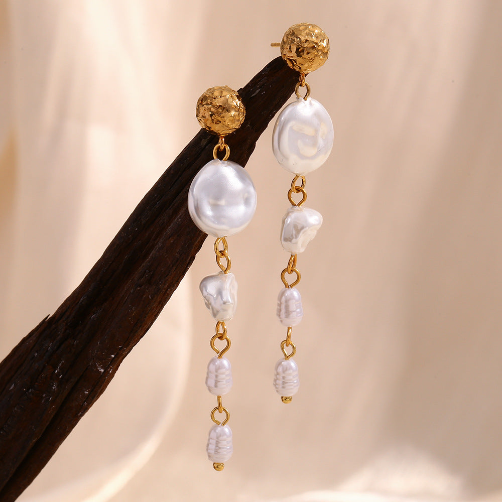 Vacation Classic Style Round Plating 304 Stainless Steel 18K Gold Plated Drop Earrings