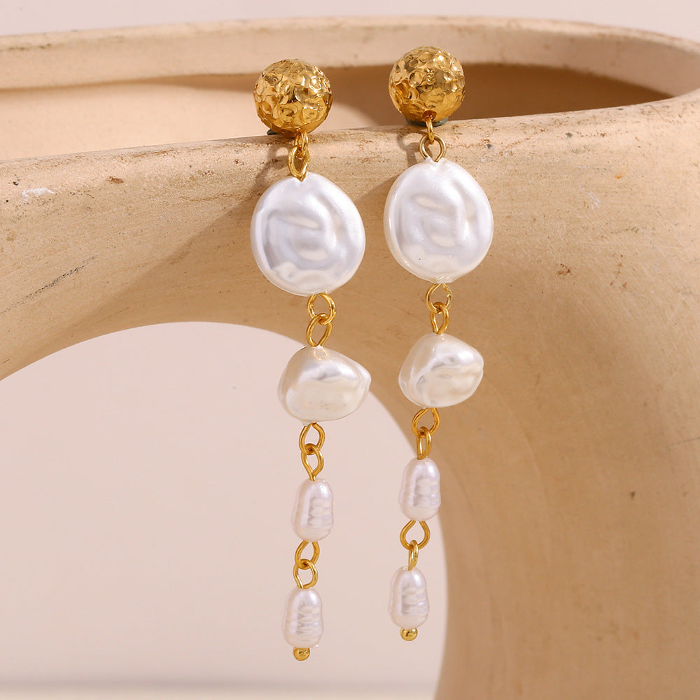 Vacation Classic Style Round Plating 304 Stainless Steel 18K Gold Plated Drop Earrings