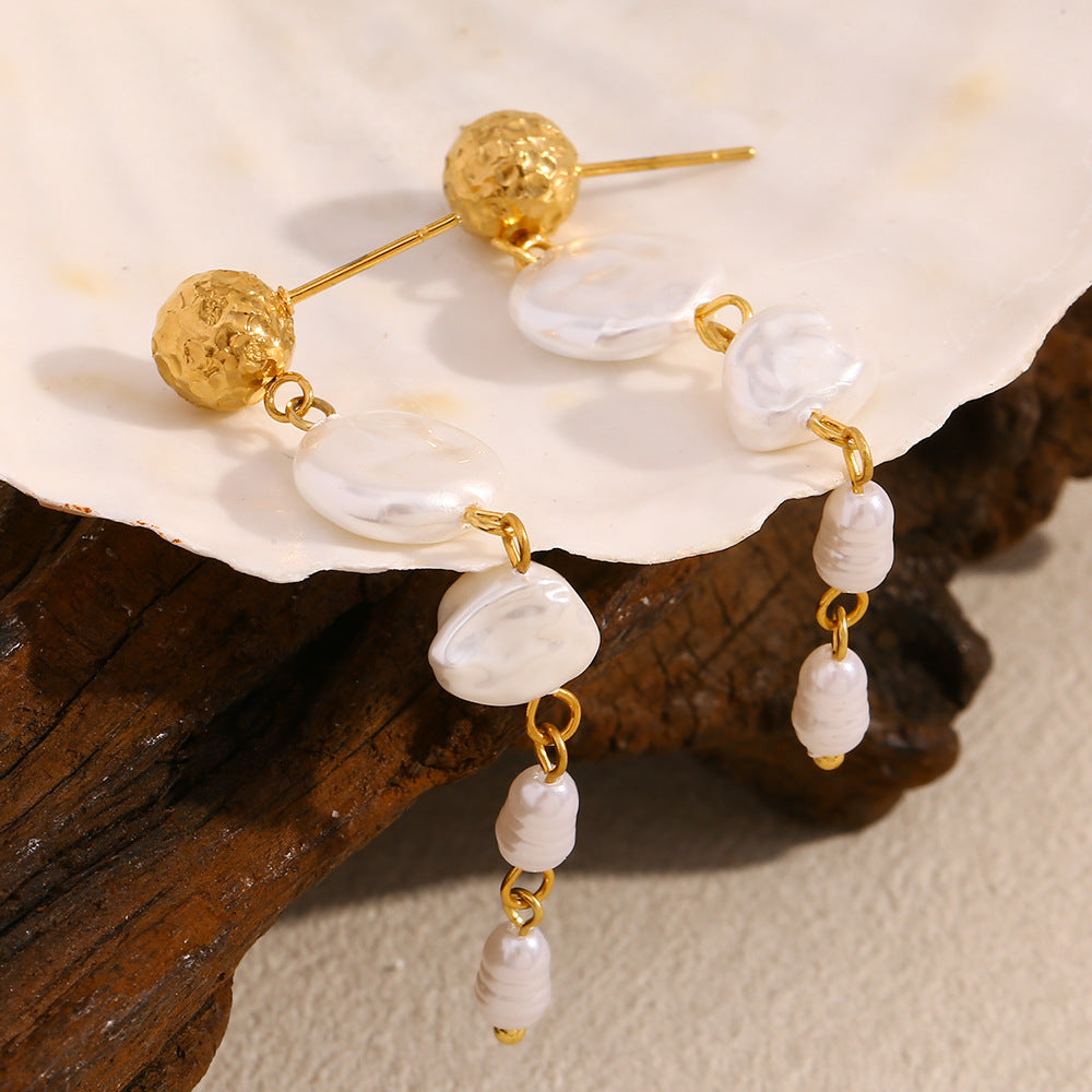 Vacation Classic Style Round Plating 304 Stainless Steel 18K Gold Plated Drop Earrings