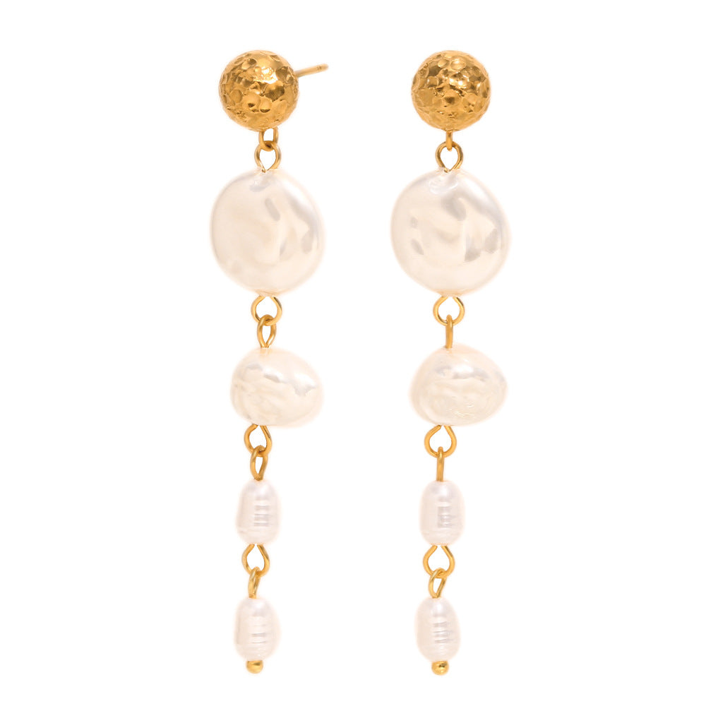 Vacation Classic Style Round Plating 304 Stainless Steel 18K Gold Plated Drop Earrings