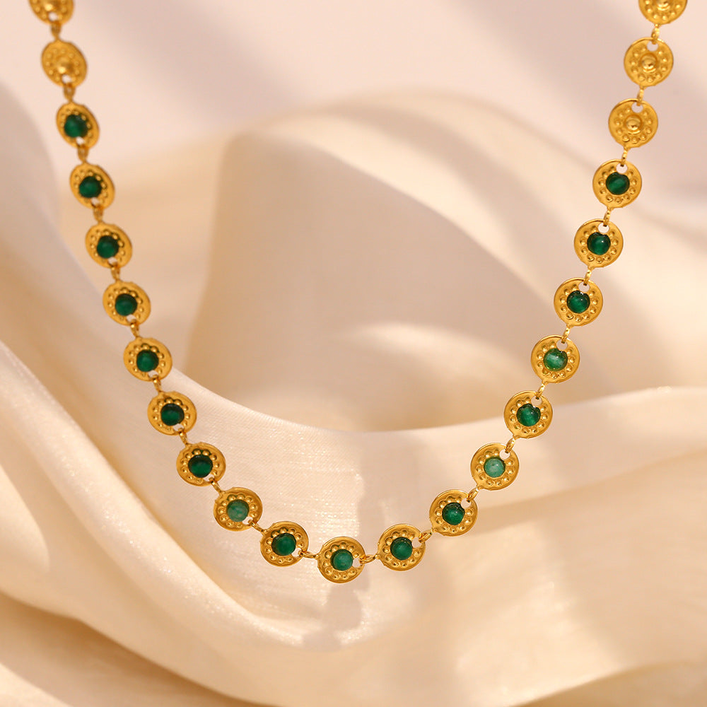 Classic Style Geometric 304 Stainless Steel 18K Gold Plated Plating Necklace