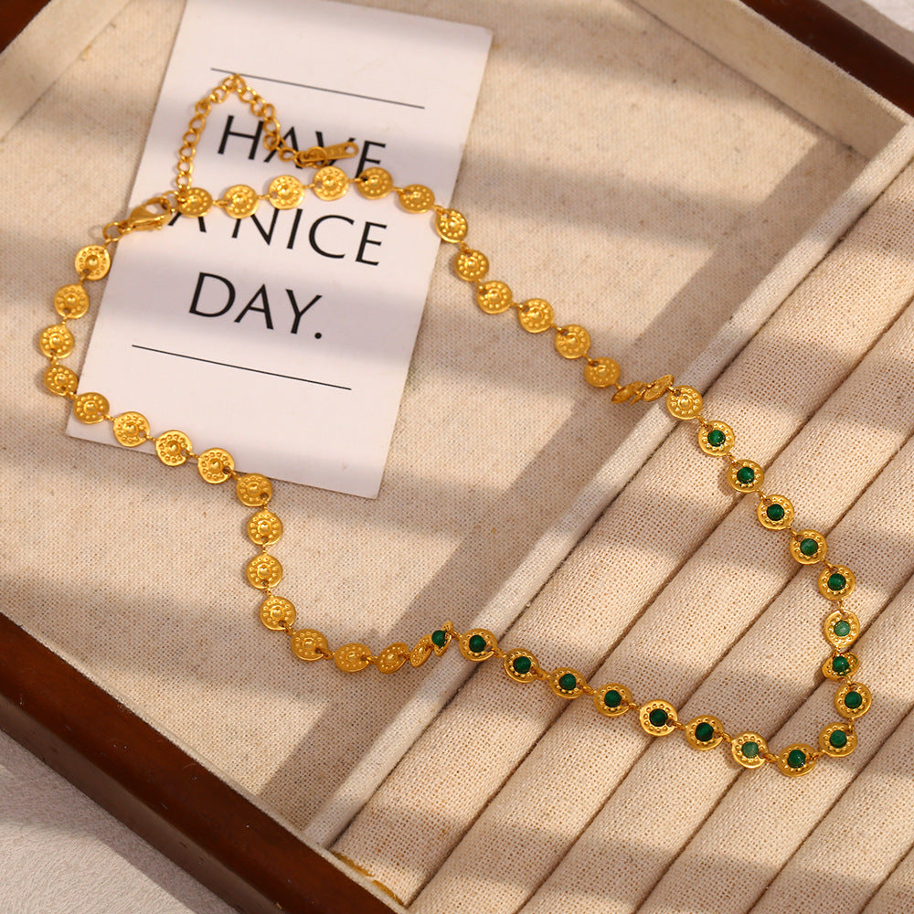 Classic Style Geometric 304 Stainless Steel 18K Gold Plated Plating Necklace