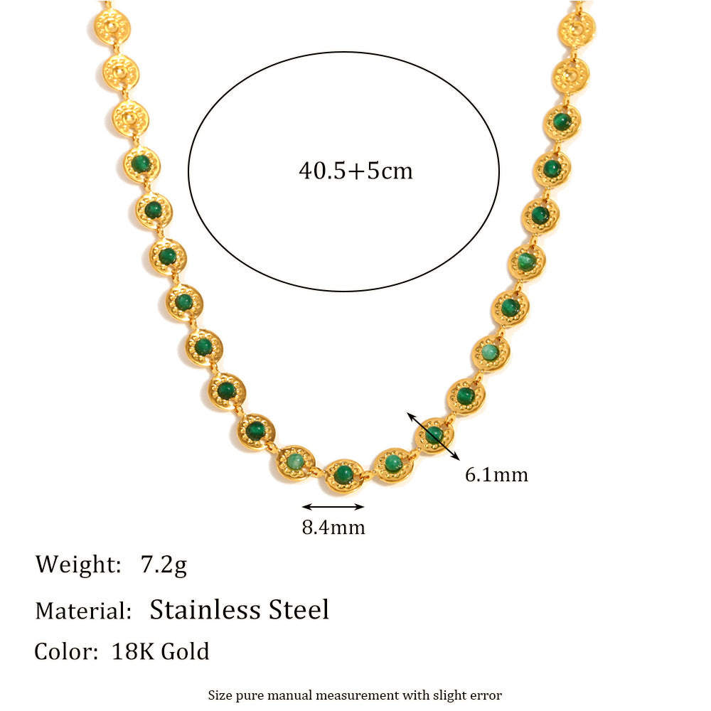 Classic Style Geometric 304 Stainless Steel 18K Gold Plated Plating Necklace