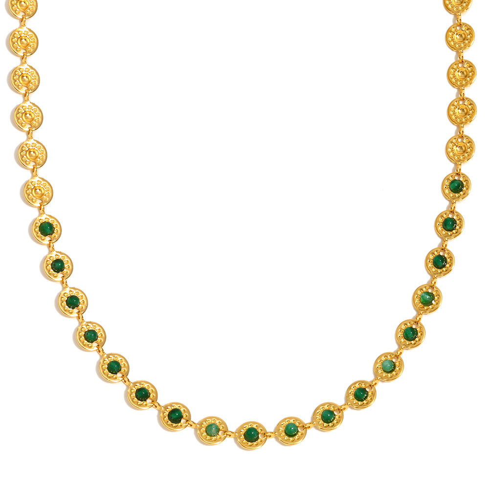Classic Style Geometric 304 Stainless Steel 18K Gold Plated Plating Necklace