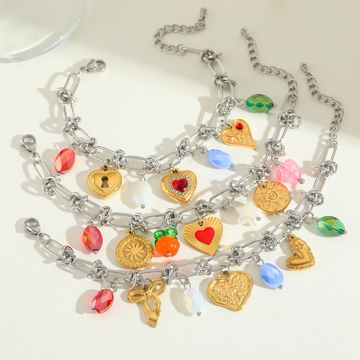 Elegant Cute 304 Stainless Steel Multi Charms Bracelet