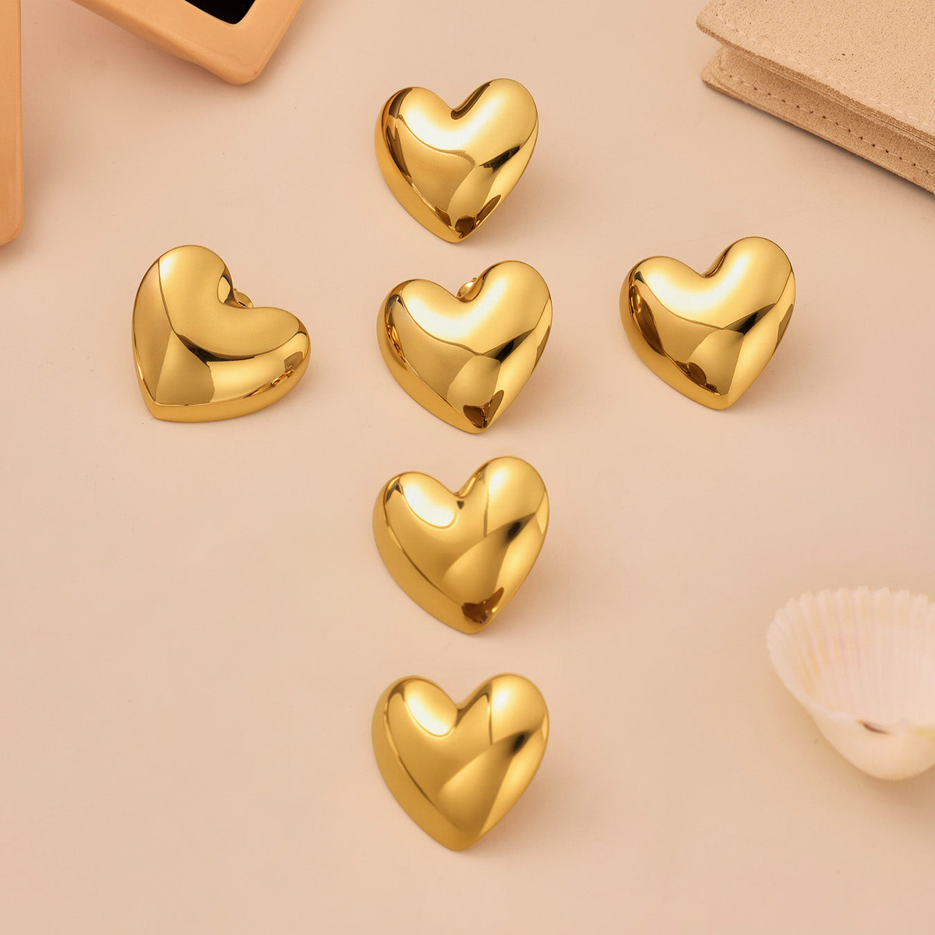 Σκουλαρίκια stainless steel καρδιά mirror finish σε χρυσό, ασημί και διχρωμία – Χονδρική So Cute by Dimi