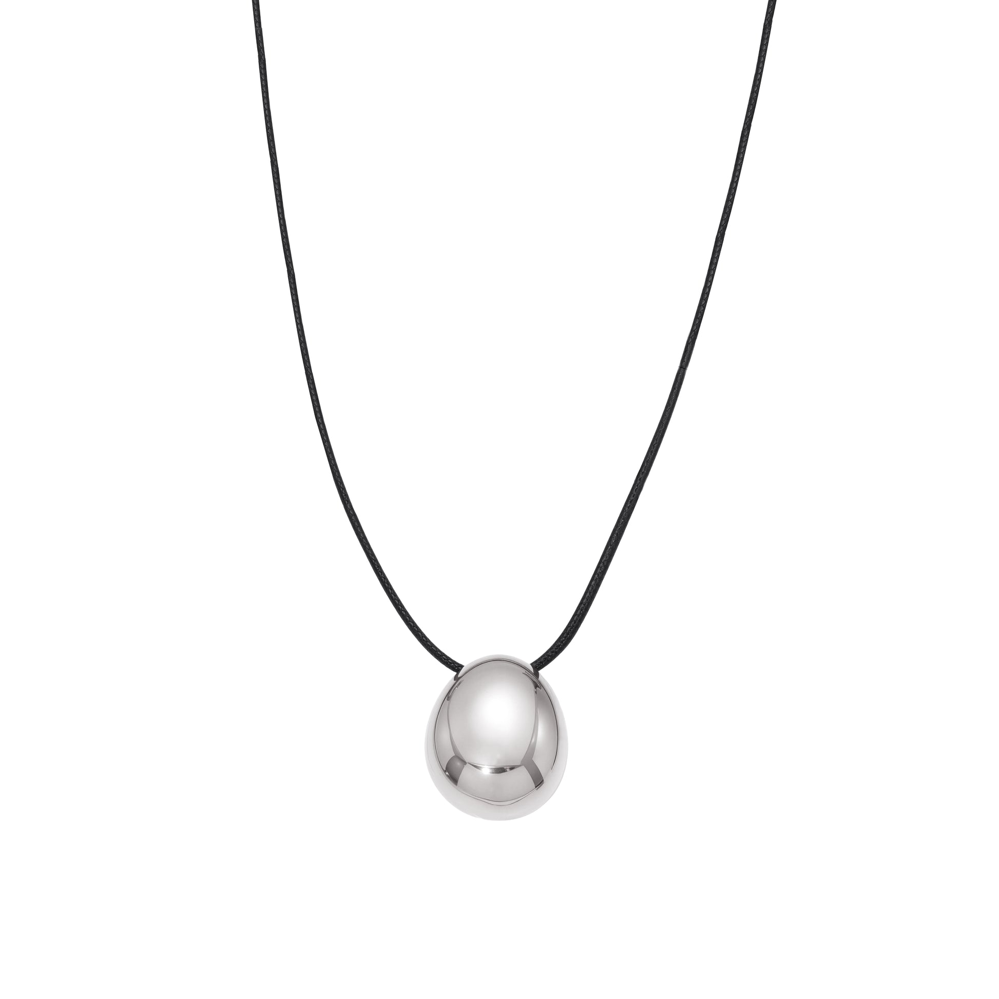 Μακρύ κολιέ με δερμάτινο κορδόνι και γεωμετρικό pendant σε χρυσό και ασημί – Χονδρική So Cute by Dimi