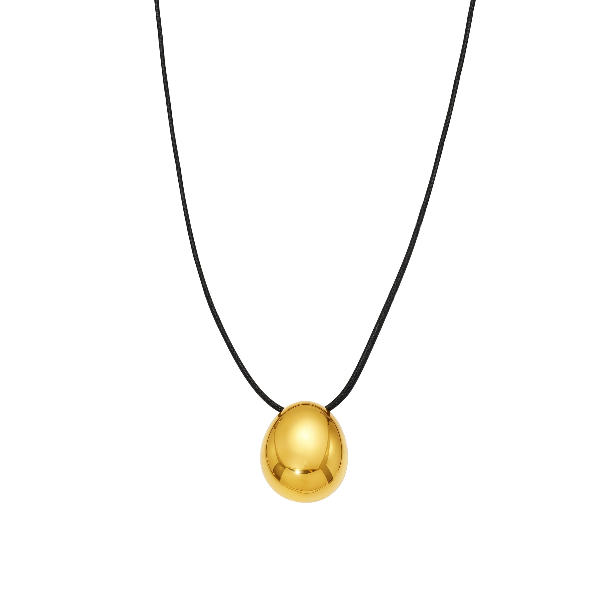 Μακρύ κολιέ με δερμάτινο κορδόνι και γεωμετρικό pendant σε χρυσό και ασημί – Χονδρική So Cute by Dimi