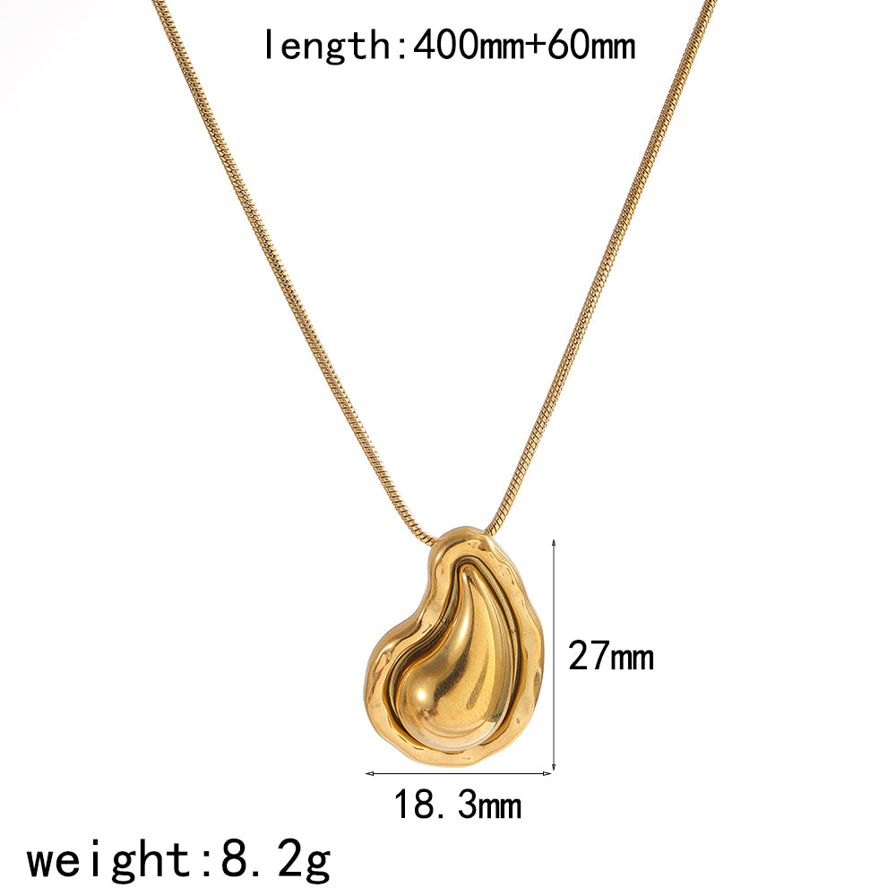 💎🕒 Liquid Drop Pendant – Κολιέ Σταγόνα από Ατσάλι