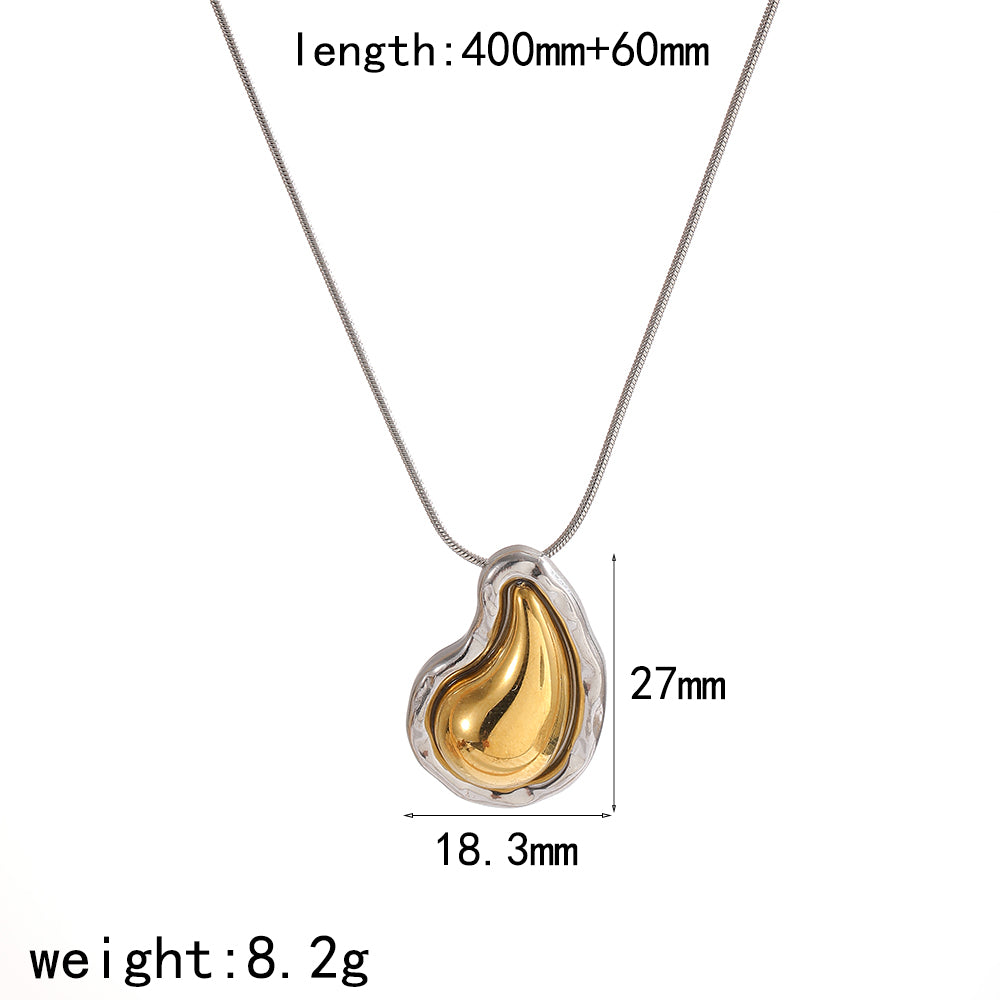 💎🕒 Liquid Drop Pendant – Κολιέ Σταγόνα από Ατσάλι