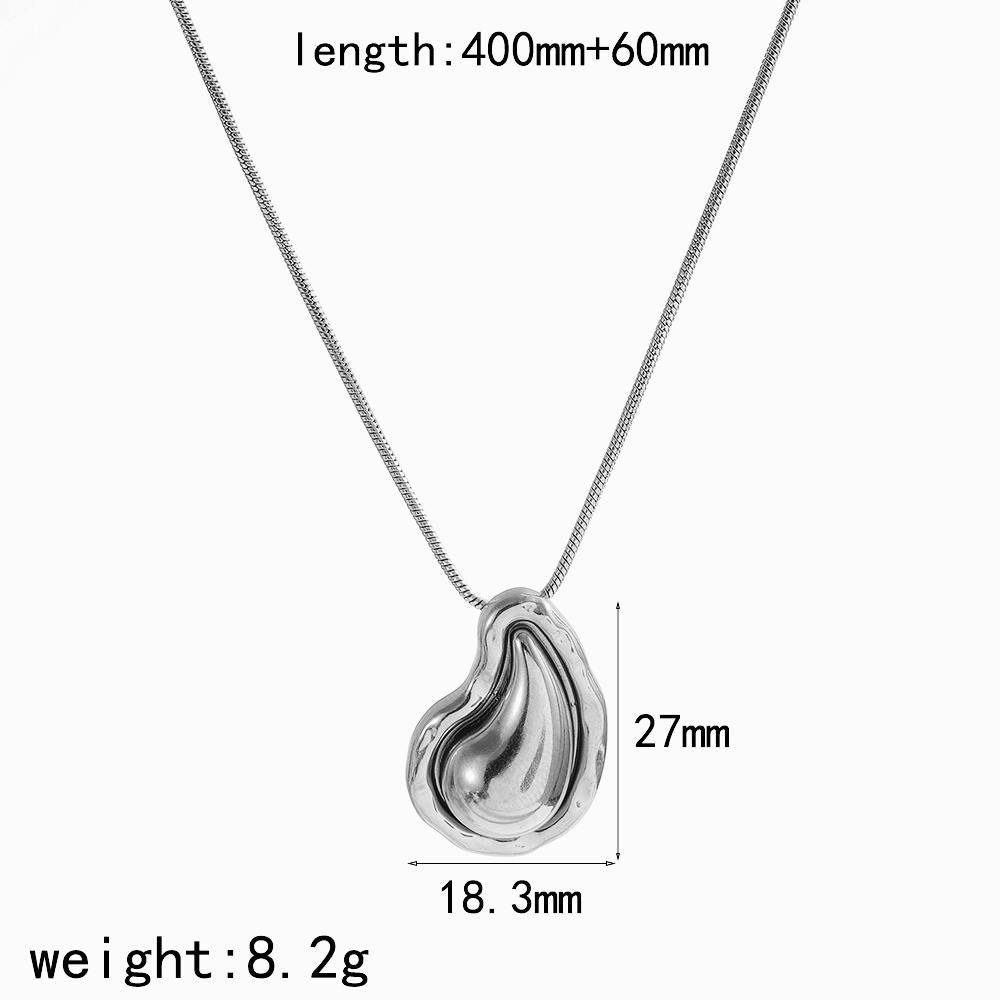 💎🕒 Liquid Drop Pendant – Κολιέ Σταγόνα από Ατσάλι