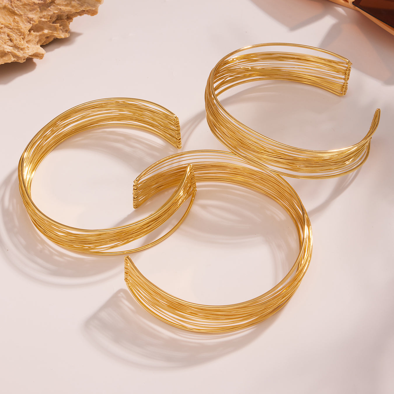 Ατσάλινο statement choker multi-wire σε χρυσό και ασημί – Χονδρική So Cute by Dimi