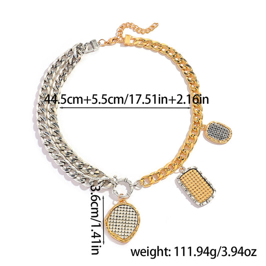 Κολιέ chain link διχρωμίας με multi charms – Χονδρική So Cute by Dimi