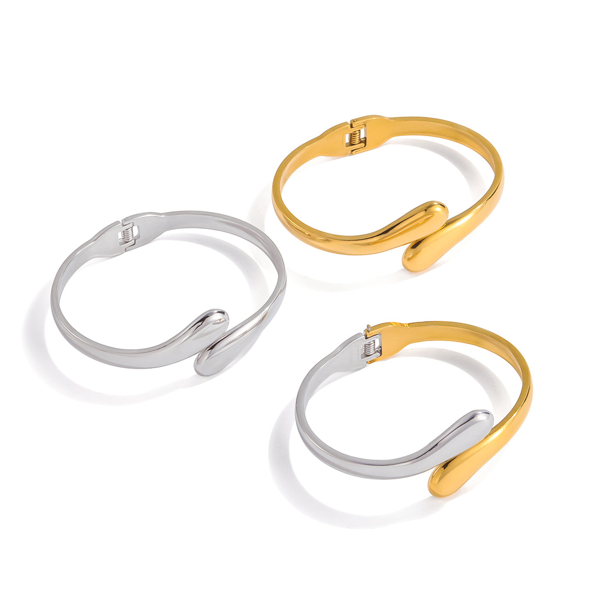 Βραχιόλι cuff από ατσάλι με gold & silver plated επιφάνεια – Χονδρική So Cute by Dimi