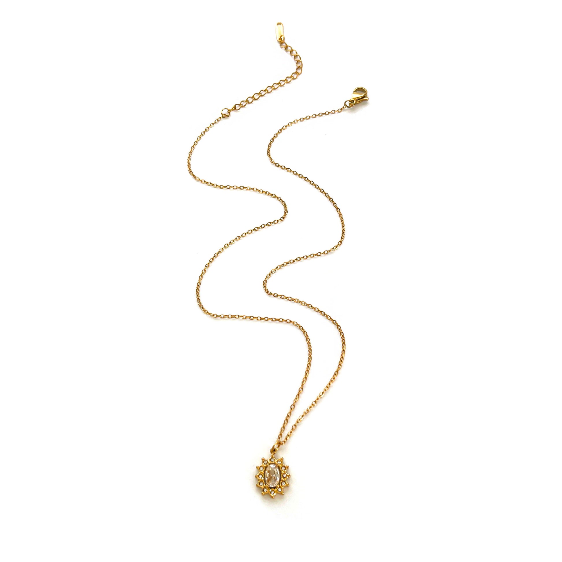 Ατσάλινο κολιέ με στρογγυλό μοτίφ ζιργκόν – Χονδρική So Cute by Dimi