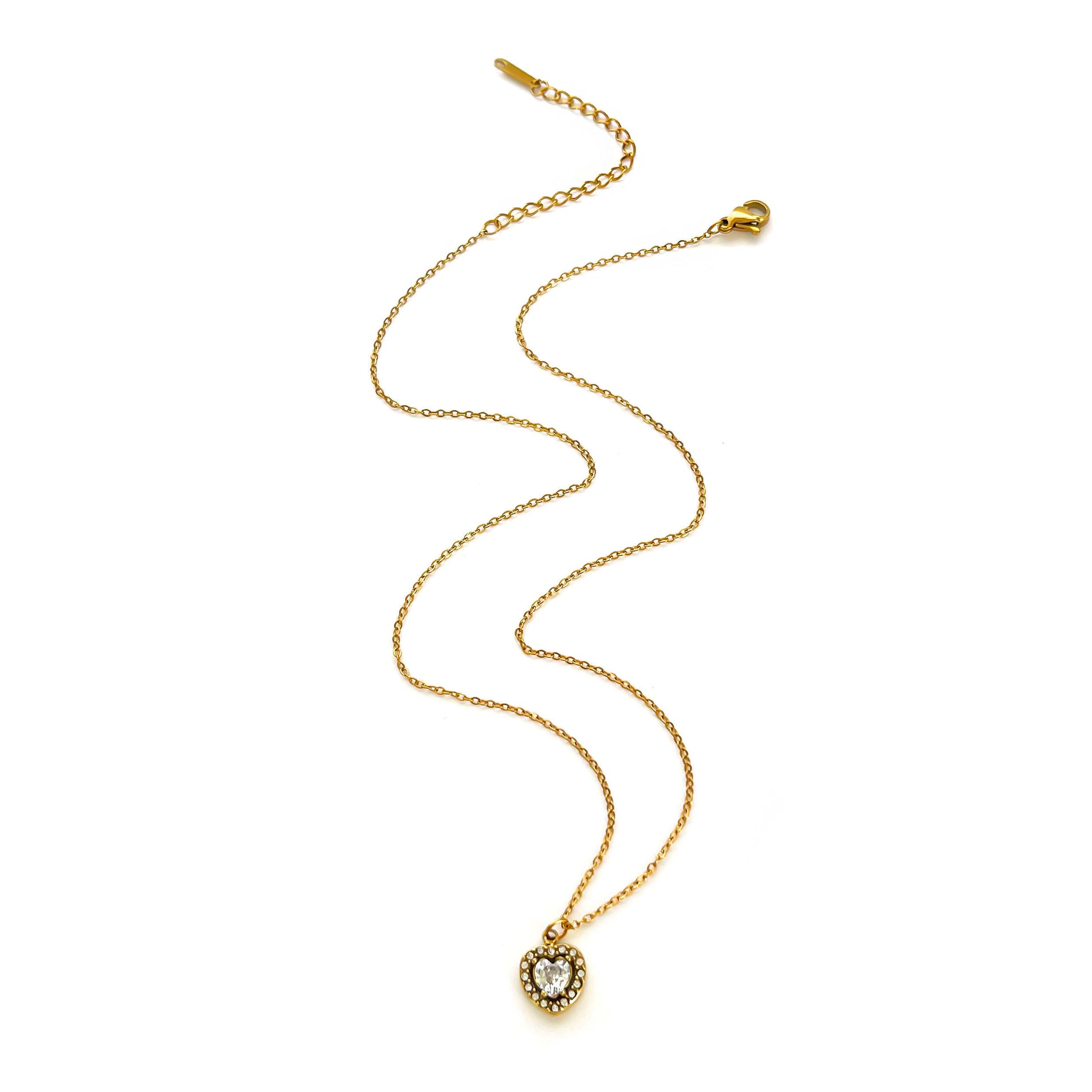 Ατσάλινο κολιέ με καρδιά και ζιργκόν – Χονδρική So Cute by Dimi