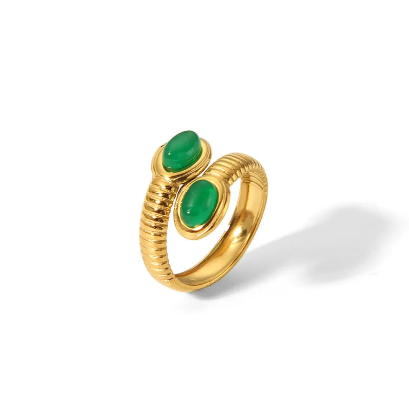 304 Stainless Steel 18K Gold Plated Modern Style Plating Snake Open Rings