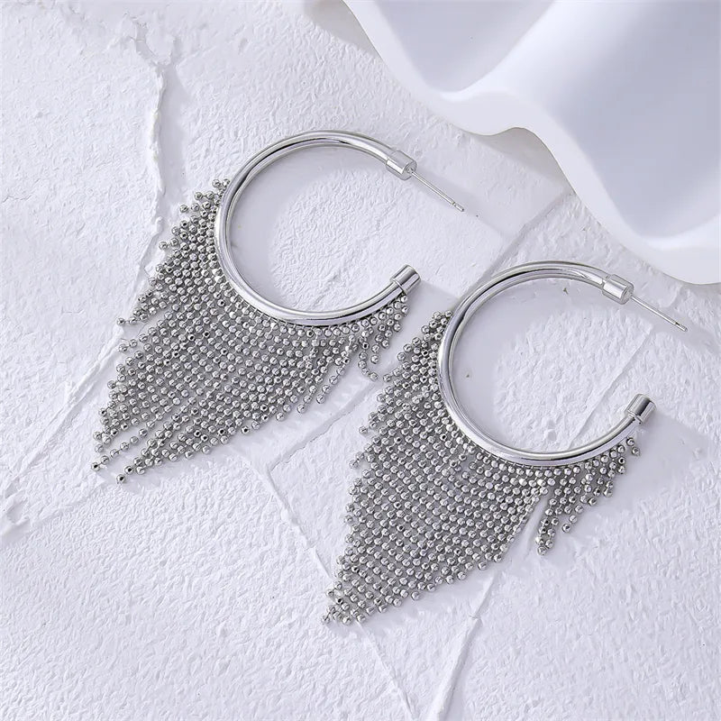 Modern Style Tassel Plating Copper 18k Gold Plated Earrings