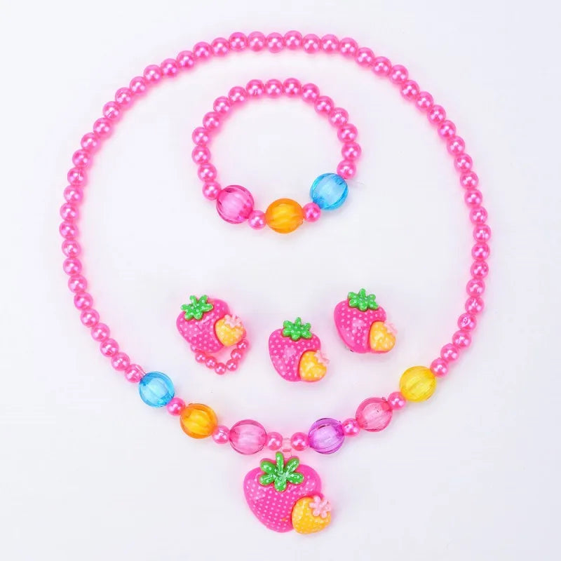 Strawberry acrylic Girl's jewelry set