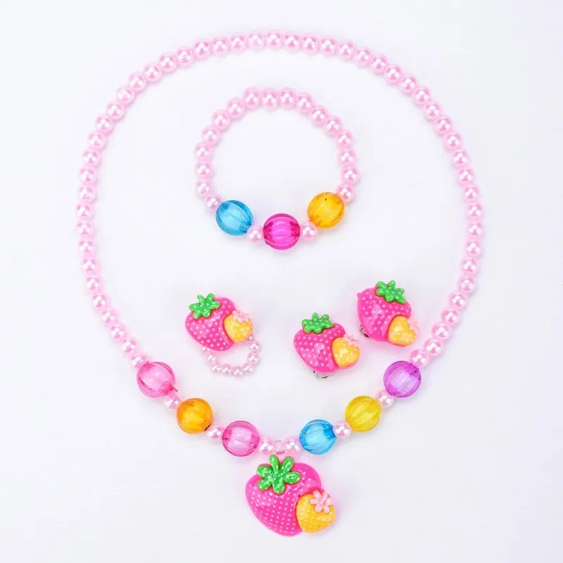 Strawberry acrylic Girl's jewelry set