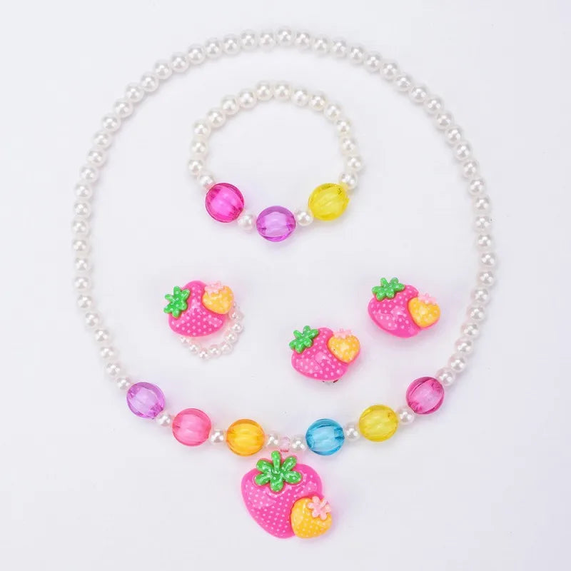 Strawberry acrylic Girl's jewelry set