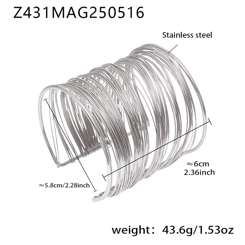 Ατσάλινο statement βραχιόλι multi-wire cuff – Χονδρική So Cute by Dimi