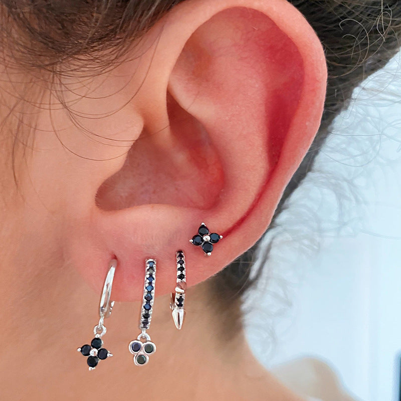 Fashion New Style Copper Pendant Earrings with Inlaid Zircon