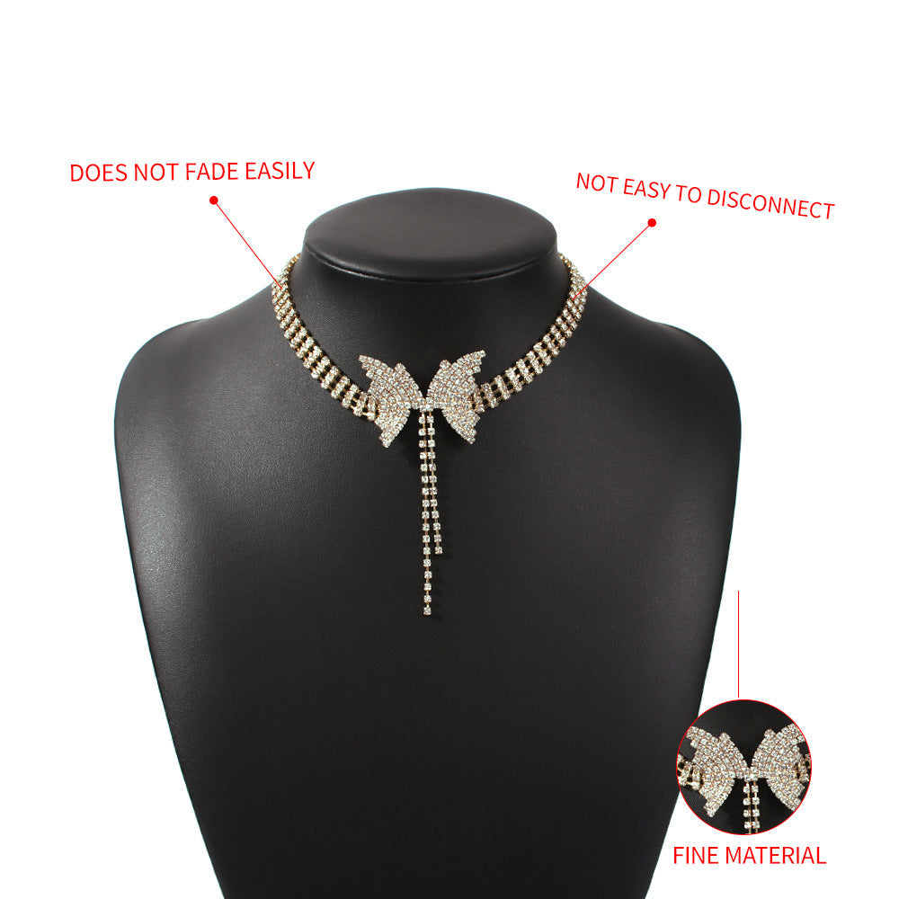 Fashion trend Choker with full of Diamonds and bow