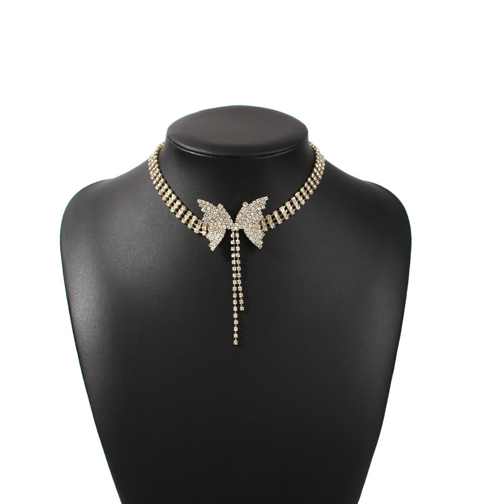 Fashion trend Choker with full of Diamonds and bow