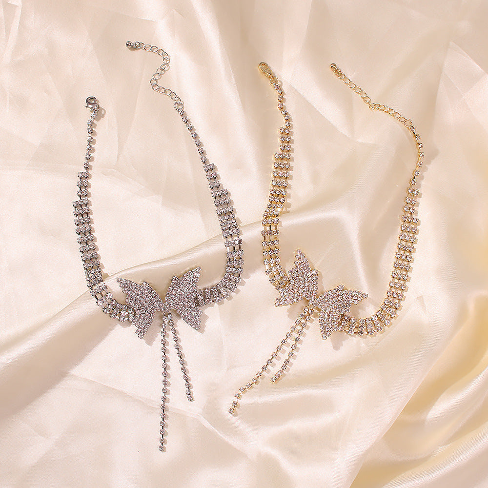Fashion trend Choker with full of Diamonds and bow