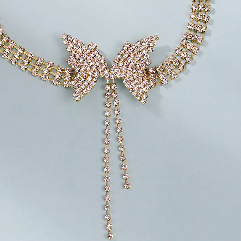 Fashion trend Choker with full of Diamonds and bow