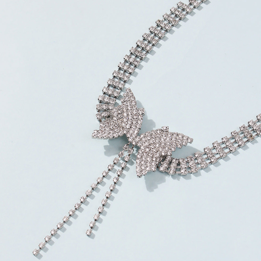 Fashion trend Choker with full of Diamonds and bow